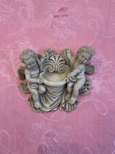 SHABBY CHIC FRENCH COUNTRY ORNATE CHERUBS FOUNTAININ/ WALL PLAQUE/FURNITURE MOLD