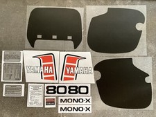 yamaha 1982 YZ80J Full Decal Set / Including Satin Black Backgrounds / Vintage