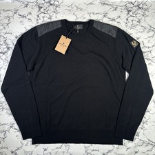 BELSTAFF Mens Black Kerrigan Wool Jumper SIZE 3XL BNWT Authentic Small Fit