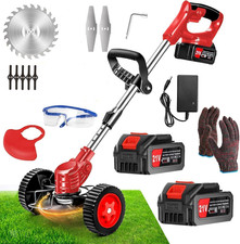 1800W Cordless Grass Trimmer with 2 Batteries & Charger Electric Brushcutter Brushcutter