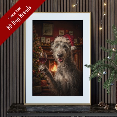Funny dog christmas wall - dog,