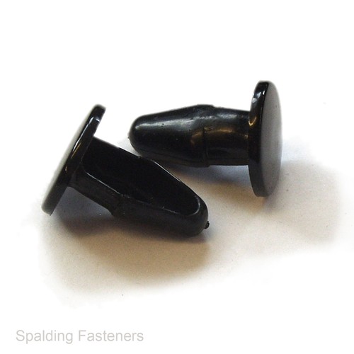 Black plastic car trim clips - black,