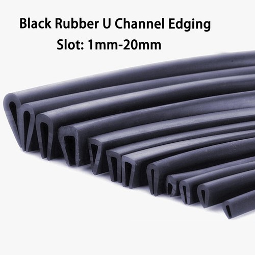 Black rubber channel edging - rubber, u
