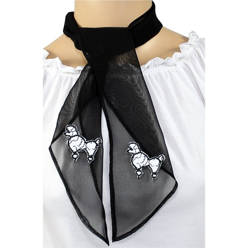 50s black chiffon scarf - black,
