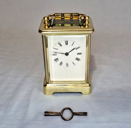 Antique brass carriage clock - brass,