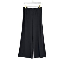 Bob Mackie M PETITE Black Wide Leg Pull On Comfortable Travel Palazzo Pants
