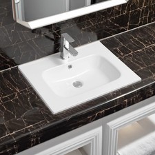 Limoge 4010 Ceramic 61cm Thin-Edge Inset Drop-in Basin with Oval Bowl