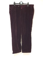 Meyer Barry Wine Red Burgundy Corduroy Trousers Straight Fit W36 L32 Cords