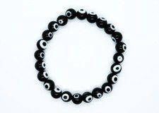 Bracelet Beaded Evil Eye Black