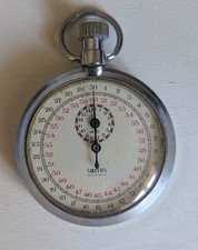 Vintage Chrome & Steel Smiths Shockproof Stopwatch Great Condition Working Fully