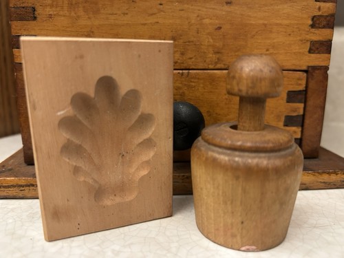 Vtg wooden butter - 2,