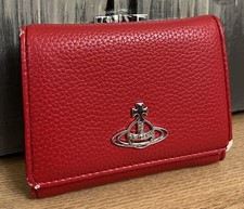 AUTHENTIC VIVIENNE WESTWOOD VEGAN GRAIN LEATHER SMALL FRAME WALLET PURSE