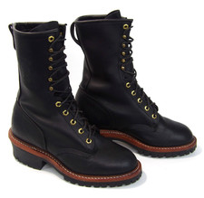 Chippewa Mens 8D Black Leather Super Logger Linesman Boots #25510 USA Made