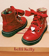 Lelli Kelly Scarpe Anfibi Stivaletti Bimba Vernice Lucida Rossa Tg.28 Originali