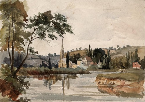 Antique watercolour painting - antique,