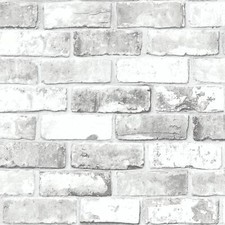 Realistic Metallic Brick Wallpaper Stone Effect Wall Debona 6751 White