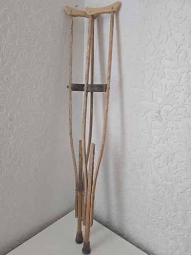 Vintage wooden crutches - vintage,