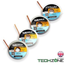 WELSOLO Desolder Desoldering Braid Wick Wire Mop Solder Sucker Fluxed Remover 