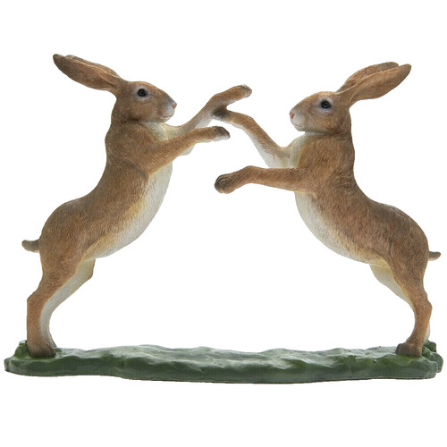 Boxing hare sculpture hares - sculpture,
