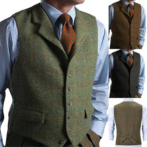 Mens tweed waistcoat vintage - mens,