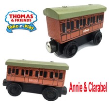 2Pcs Annie & Clarabel Wooden Railway Engines Tender For Thomas&Friends Train UK