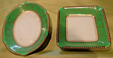 SOHO POTTERY AMBASSADOR WARE ENGLAND 5300 2 SERVING PLATES GREEN/GOLD