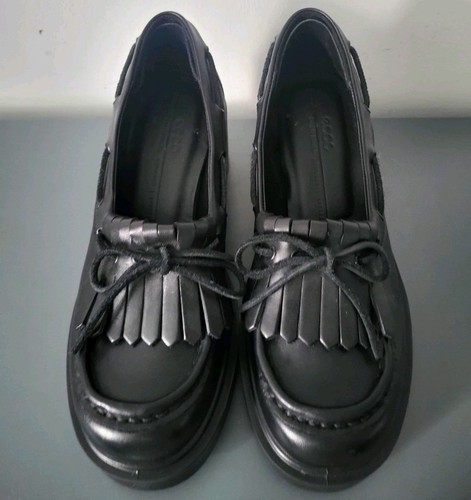 Ecco black leather - black, tassel