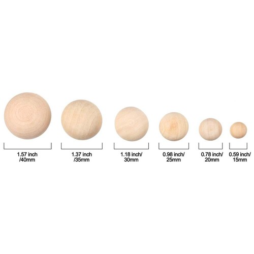 Half wooden beads - wooden, unfinished