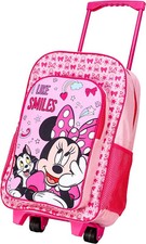 Minnie Mouse Trolley Case Foldable Deluxe Wheeled Girls Pink Suitcase Cabin Bag