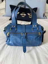 Mulberry Mabel Leather Handbag In Ocean Blue Lightweight Antiqued
