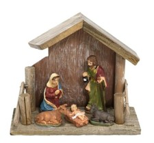15cm Wooden Nativity Scene Set