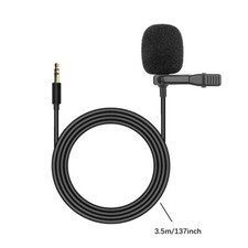 3.5mm Clip On Lapel Microphone Wired Condenser Mini Lavalier Mic Hands Free Jack