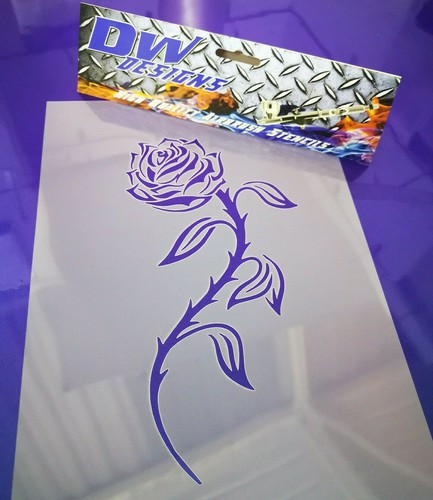 Rose stencil airbrushing art