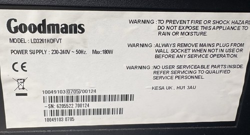 Goodmans ld3261hdfvt a - goodmans,