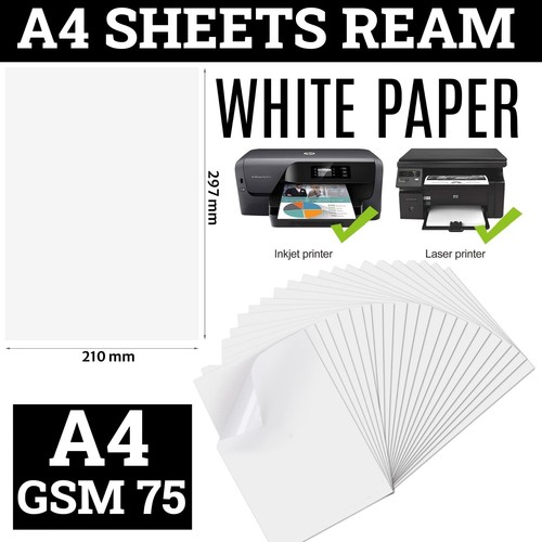 White office paper reams - white,