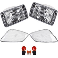 Clear Plastic Bumper Signal Fender Side Marker Lights For Jeep Wrangler TJ 97-06