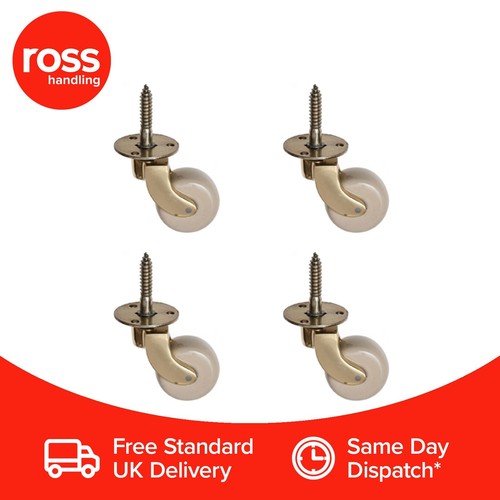 25mm brass furniture castors - 25mm,