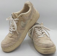 Nike Stussy Collab Beige Canvas Sneakers US10.5 Used No Box