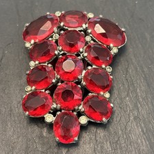 Vintage Red Glass Dress Clip
