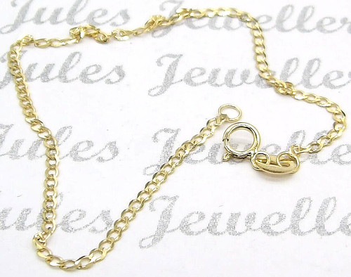 9ct gold ankle bracelet - , 10
