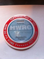 Funny Fix Some Pot Holes Red Self Cling car Van tax disc holder Licence Permit