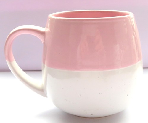 Pink white stoneware ceramic - pink, &