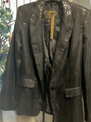 Black sequin jacket - sequin, lined