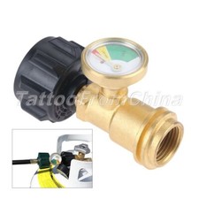 Kitchen QCC1/POL Propane Gas Tank Valve Adapter Connector & Pressure Meter Gauge