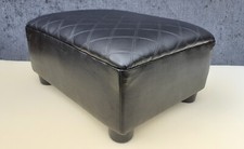 Footstool / Stool  Black Faux