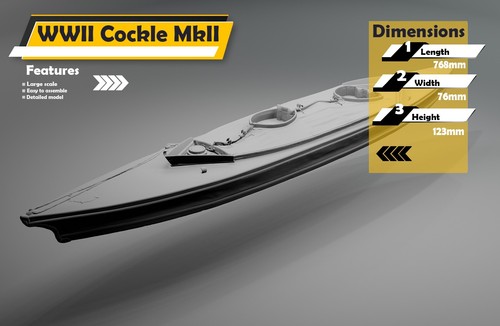 Scale british wwii cockle - 1/6,