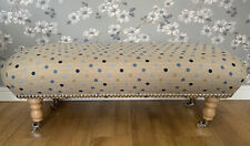 A new footstool in Laura Ashley Maggie Spot Midnight fabric