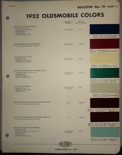 1952 oldsmobile color - color, chip