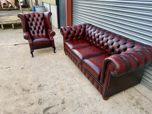 Oxblood chesterfield sofa - sofa, and