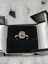 Rose Gold, Diamond, Morganite Engagement Ring, Size K, Ernest Jones